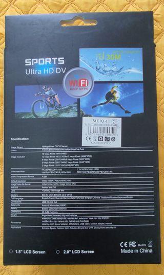 Action Cam 4K Ultra HD con Batteria