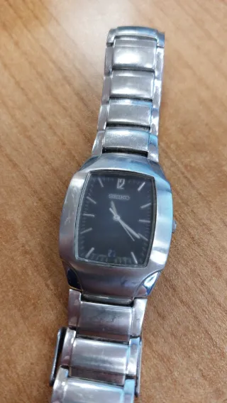 Orologio Seiko Uomo Quadrato Nero Argento