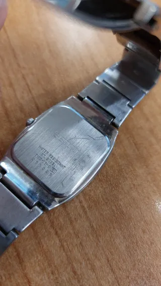 Orologio Seiko Uomo Quadrato Nero Argento