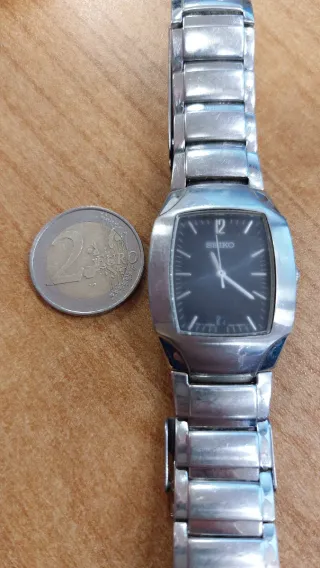 Orologio Seiko Uomo Quadrato Nero Argento