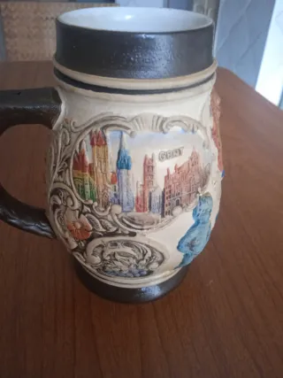 Jarra Cerveza Bélgica Cerámica