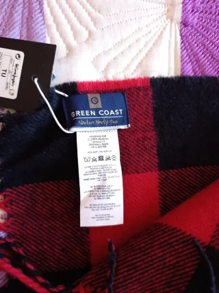 Bufanda cuadros roja y negra Green Coast