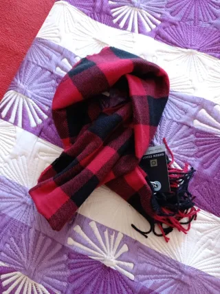 Bufanda cuadros roja y negra Green Coast