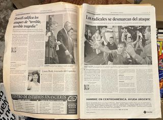 Periódico La Vanguardia 11-S 2001