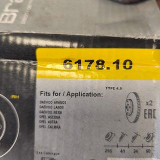 JUEGO DISCOS FRENO DELANTEROS DAEWOO / OPEL NUEVO 617810