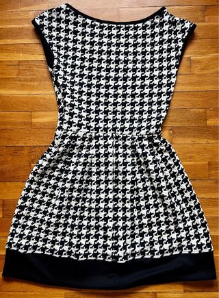 Vestido corto estampado pata de gallo