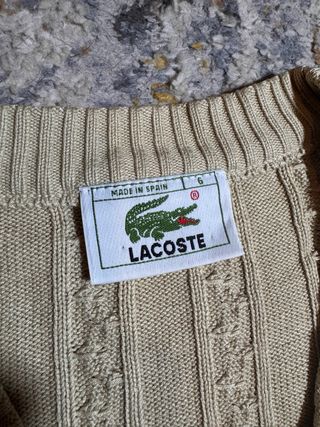 Jersey Lacoste Beige Cable Knit