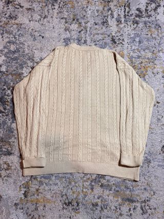 Jersey Lacoste Beige Cable Knit