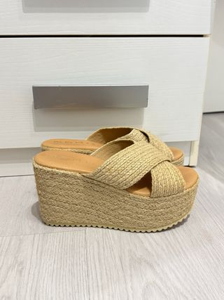 Sandalias cuña esparto verano