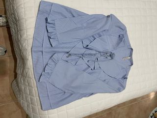Camisa Stradivarius Rayas Azules Mujer