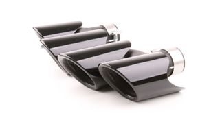 COLAS DE ESCAPE DOBLES PARA PORSCHE CAYENNE 95B 14-17 NEGRO BRILLANTE