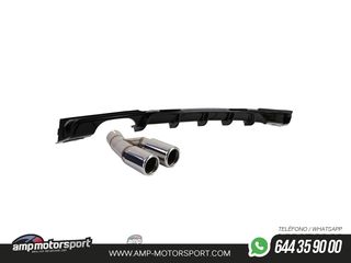 DIFUSOR TRASERO EN NEGRO BRILLANTE PARA BMW SERIE 3 F30/F31 + COLA CROMO