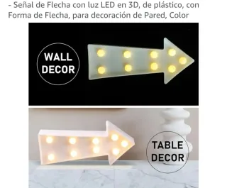 Señal Flecha LED Decoración Pared/Mesa