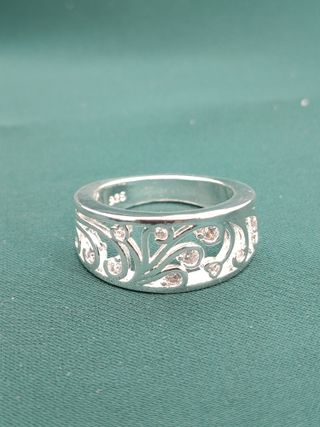 Anillo Plata Ley 925 Diseño Floral