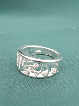 Anillo Plata Ley 925 Diseño Floral