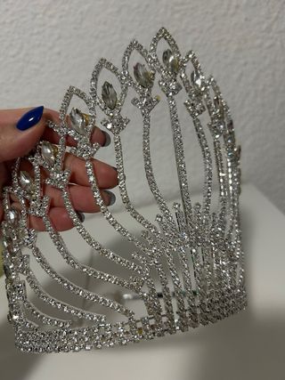 Corona Tiara Brillante Plateada