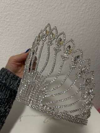 Corona Tiara Brillante Plateada