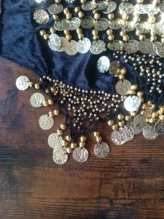 Pañuelo danza árabe monedas doradas