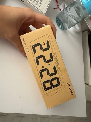 Reloj Digital Despertador Plata Blanco