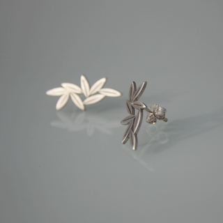 Pendientes Hojas Plata Ley Artesanales