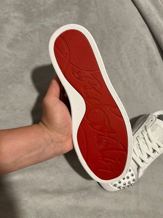 Zapatos Christian Louboutin Blancos y Plateados