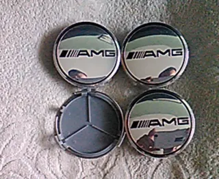 Tapabujes AMG gris 75mm centro rueda llanta logo