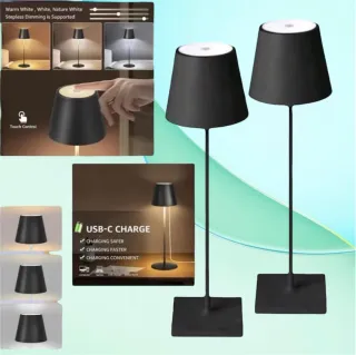 2x LAMPADA da tavolo LED ricaricabile a batteria