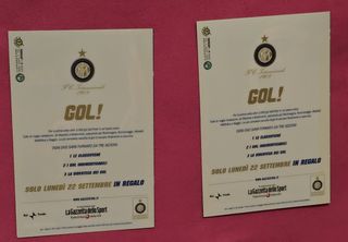 Cartoline GOL! Gazzetta dello Sport Serie Inter