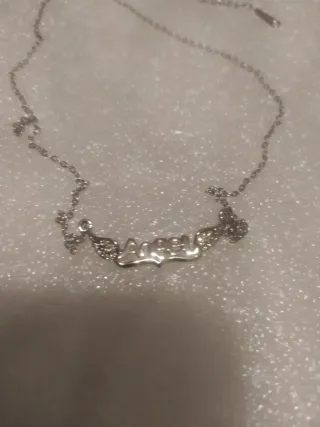 Collar de acero con nombre Angel