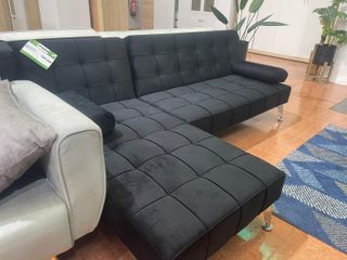 Sofá Cama Negro Terciopelo