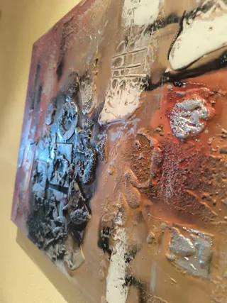 Cuadro abstracto moderno relieve