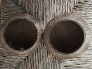 Lote 2 macetas cáscara coco