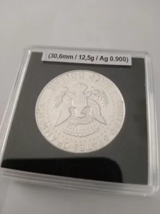 🇺🇸 Moneda plata 0.900 1/2 Dollar Kennedy 1964