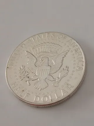 🇺🇸 Moneda plata 0.900 1/2 Dollar Kennedy 1964