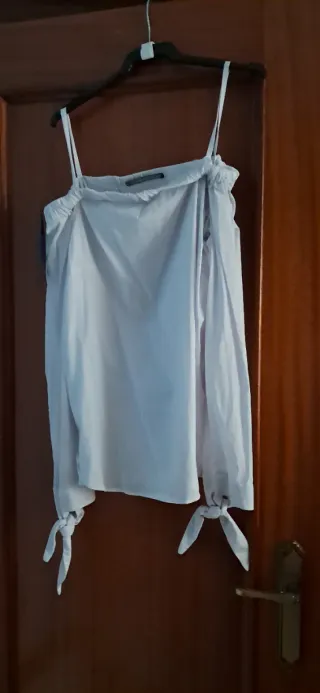 Camisa palabra de honor blanca nueva