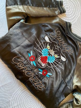 Chaqueta Pull&Bear Negra y Verde Militar