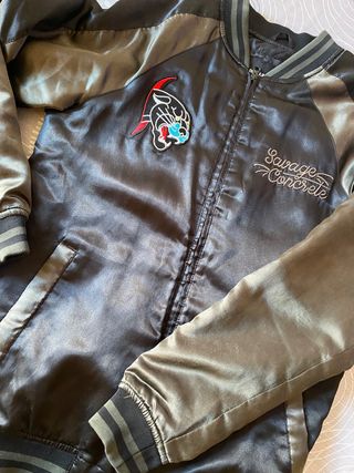 Chaqueta Pull&Bear Negra y Verde Militar