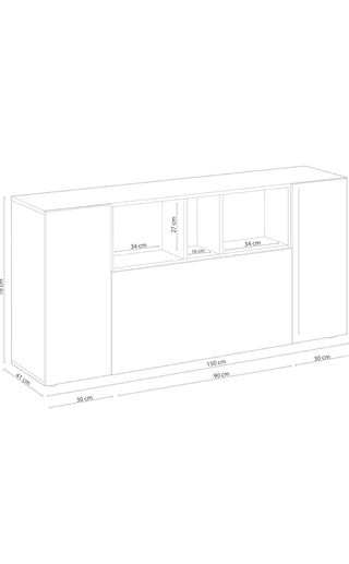 Aparador 3 puertas. Color: Roble y Blanco