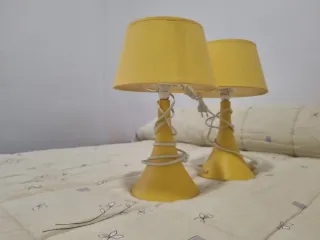 2 Lampade da Tavolo Gialle