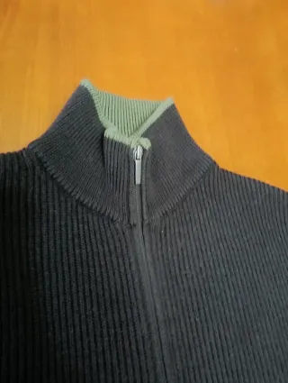 Maglione Uomo Merino 100% Zip Nero