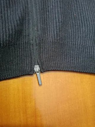 Maglione Uomo Merino 100% Zip Nero