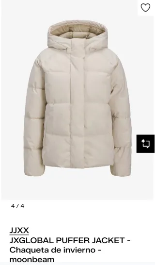 Chaqueta Acolchada Beige Jack & Jones Mujer