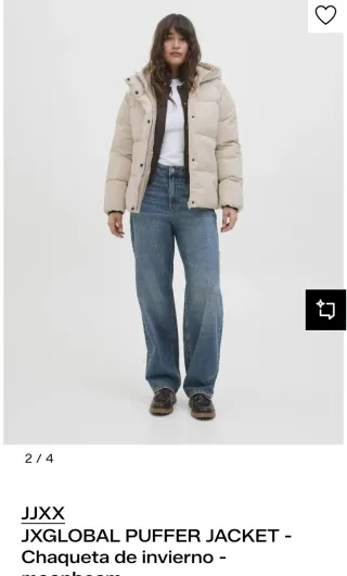 Chaqueta Acolchada Beige Jack & Jones Mujer