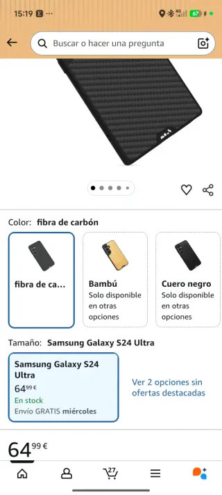Funda Carbono Samsung Galaxy S24 Ultra