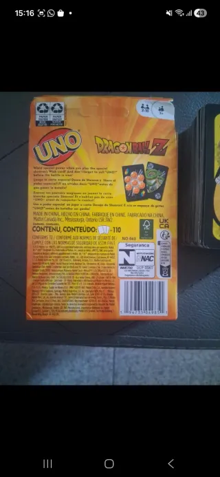 UNO Dragon Ball Z Mattel Gioco di Carte