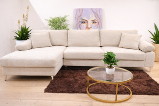 Sofá chaise longue beige