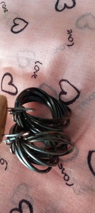 Pendientes Aro Negro y Plateado