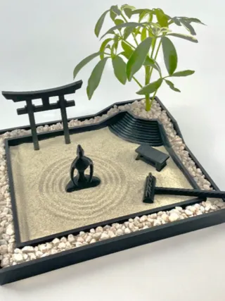 Jardín Zen con Macetero y Accesorios