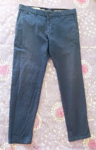 Pantalón azul algodón MANGO Man