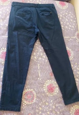 Pantalón azul algodón MANGO Man